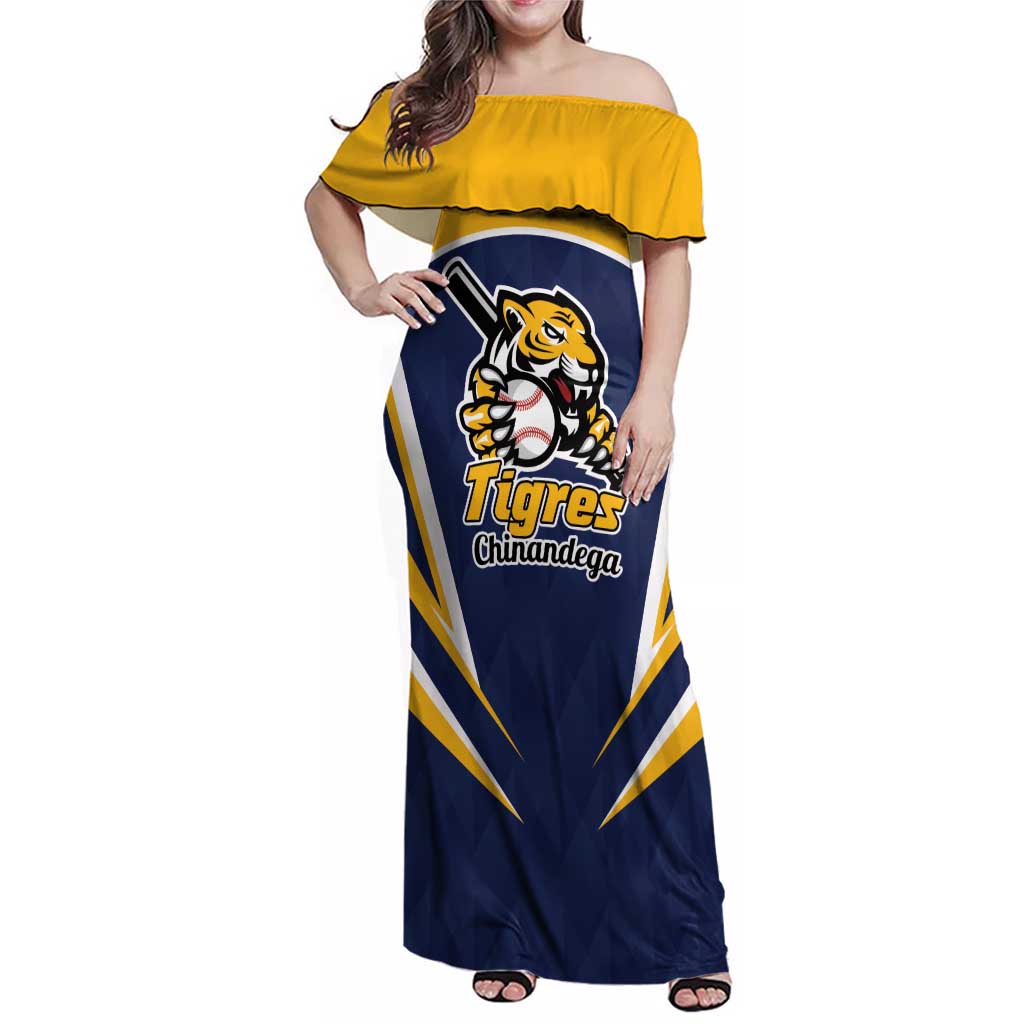 Custom Baseball Tigres Chinandega Family Matching Off Shoulder Maxi Dress and Hawaiian Shirt Go Nicaragua Boys