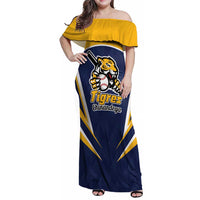 Custom Baseball Tigres Chinandega Family Matching Off Shoulder Maxi Dress and Hawaiian Shirt Go Nicaragua Boys