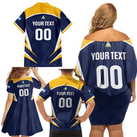 Custom Baseball Tigres Chinandega Family Matching Off Shoulder Short Dress and Hawaiian Shirt Go Nicaragua Boys