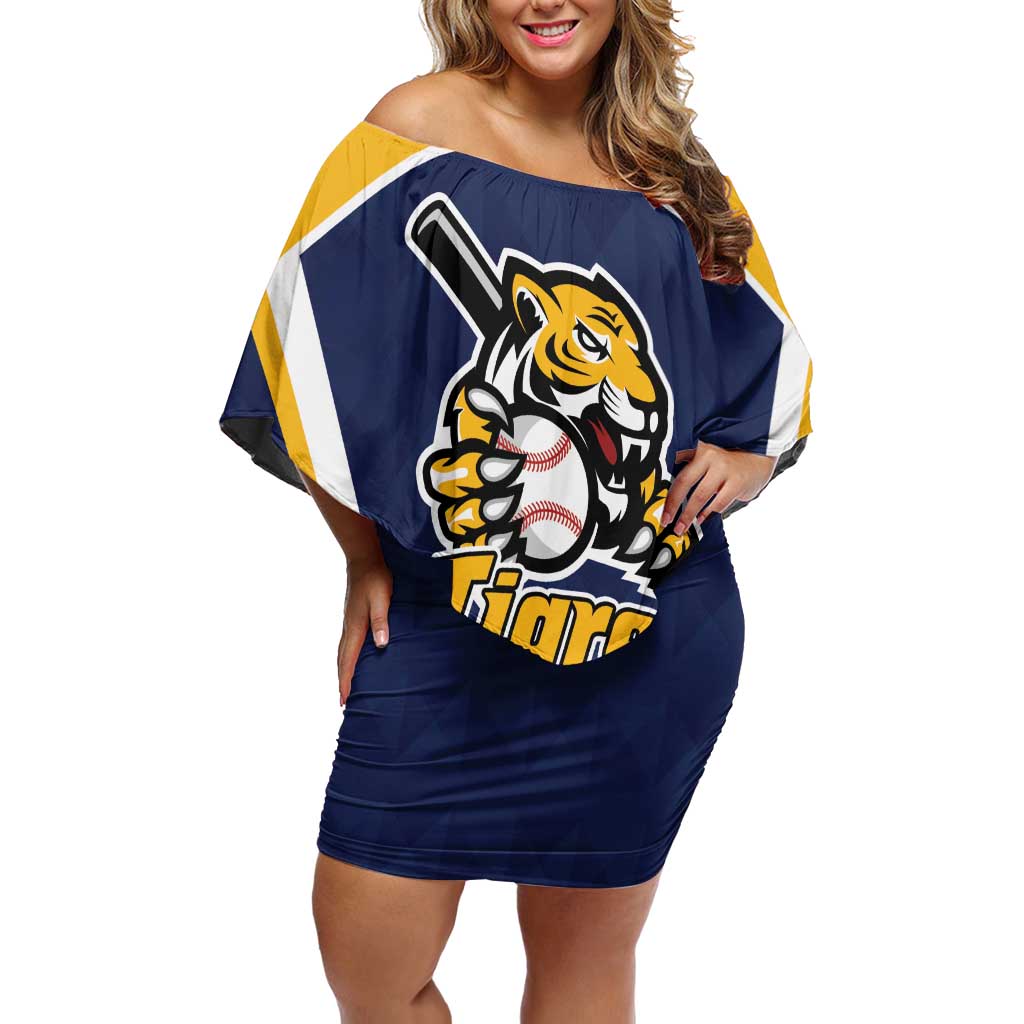 Custom Baseball Tigres Chinandega Family Matching Off Shoulder Short Dress and Hawaiian Shirt Go Nicaragua Boys