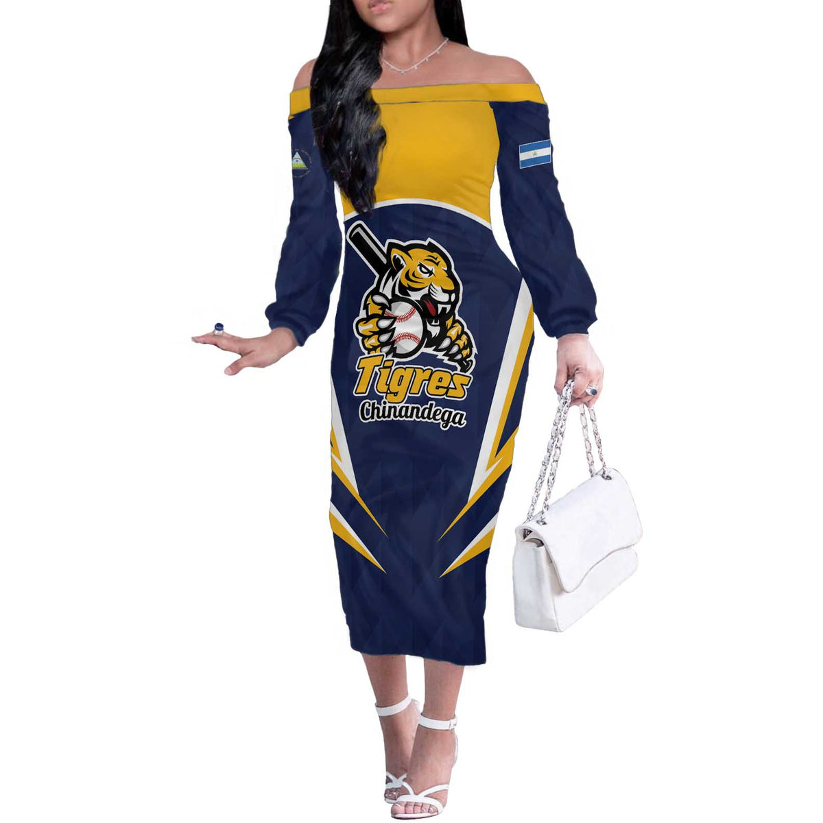 Custom Baseball Tigres Chinandega Off The Shoulder Long Sleeve Dress Go Nicaragua Boys