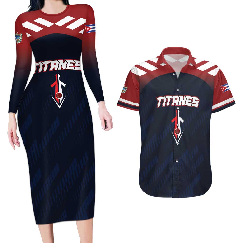 Custom Baseball Titanes Florida Couples Matching Long Sleeve Bodycon Dress and Hawaiian Shirt Puerto Rico Boys Come On