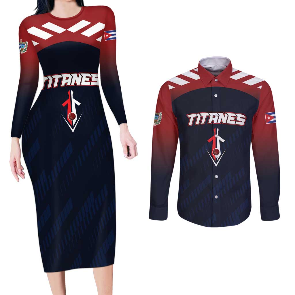 Custom Baseball Titanes Florida Couples Matching Long Sleeve Bodycon Dress and Long Sleeve Button Shirt Puerto Rico Boys Come On