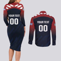 Custom Baseball Titanes Florida Couples Matching Long Sleeve Bodycon Dress and Long Sleeve Button Shirt Puerto Rico Boys Come On