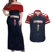 Custom Baseball Titanes Florida Couples Matching Off Shoulder Maxi Dress and Hawaiian Shirt Puerto Rico Boys Come On