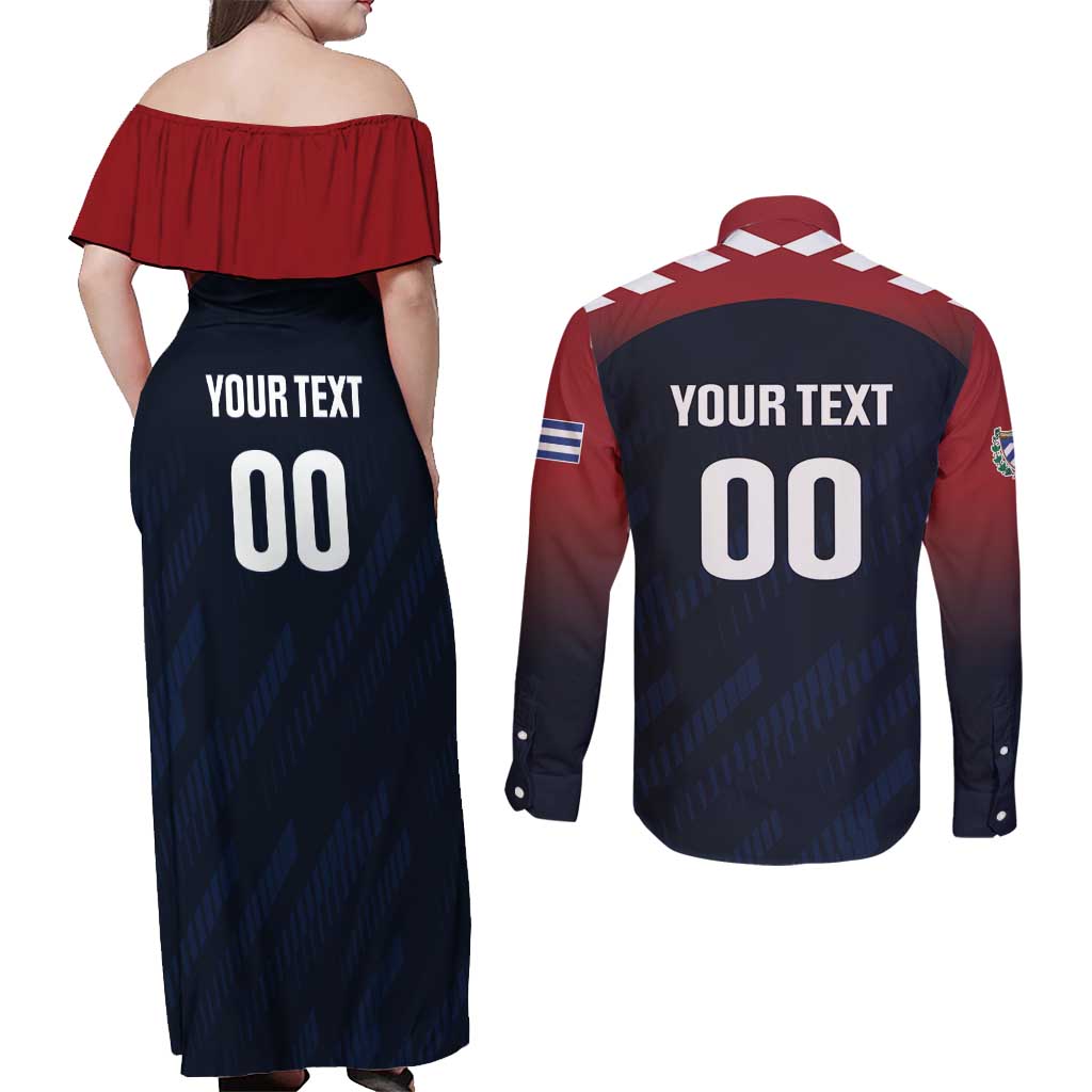 Custom Baseball Titanes Florida Couples Matching Off Shoulder Maxi Dress and Long Sleeve Button Shirt Puerto Rico Boys Come On