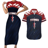 Custom Baseball Titanes Florida Couples Matching Short Sleeve Bodycon Dress and Hawaiian Shirt Puerto Rico Boys Come On