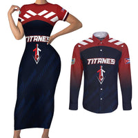 Custom Baseball Titanes Florida Couples Matching Short Sleeve Bodycon Dress and Long Sleeve Button Shirt Puerto Rico Boys Come On
