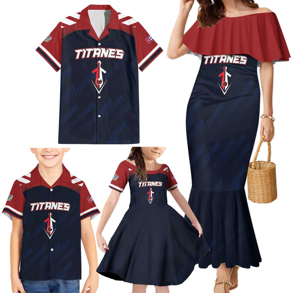 Custom Baseball Titanes Florida Family Matching Mermaid Dress and Hawaiian Shirt Puerto Rico Boys Come On