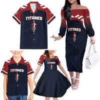 Custom Baseball Titanes Florida Family Matching Off The Shoulder Long Sleeve Dress and Hawaiian Shirt Puerto Rico Boys Come On