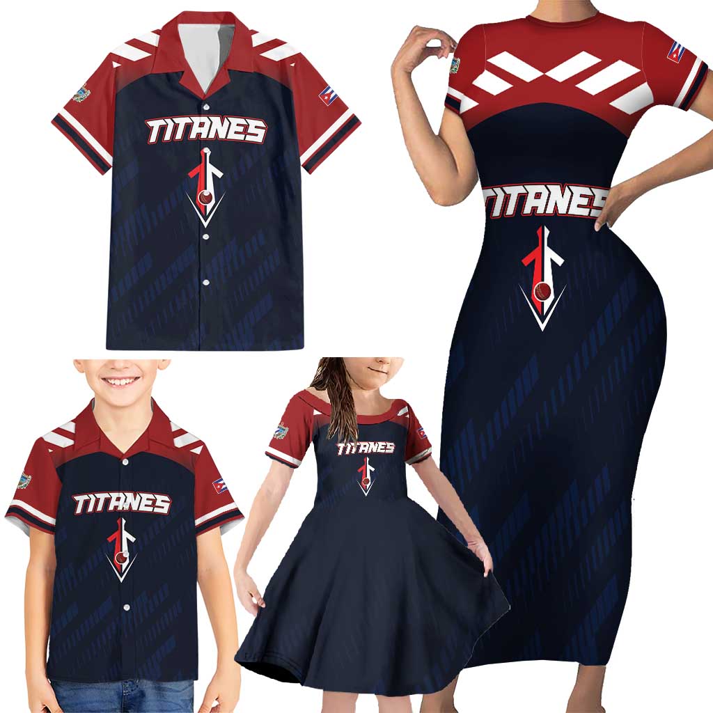 Custom Baseball Titanes Florida Family Matching Short Sleeve Bodycon Dress and Hawaiian Shirt Puerto Rico Boys Come On