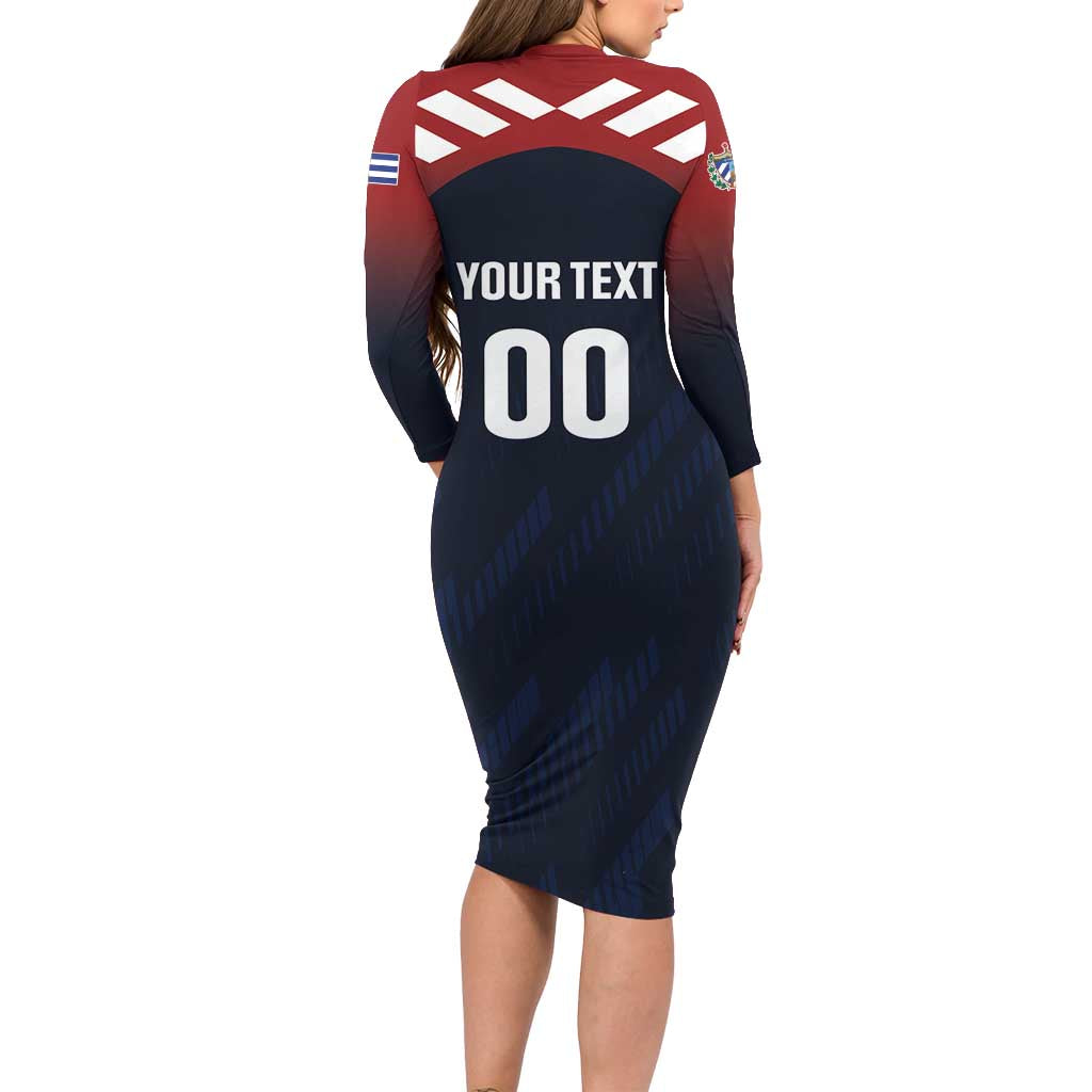 Custom Baseball Titanes Florida Long Sleeve Bodycon Dress Puerto Rico Boys Come On