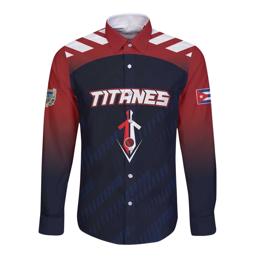 Custom Baseball Titanes Florida Long Sleeve Button Shirt Puerto Rico Boys Come On