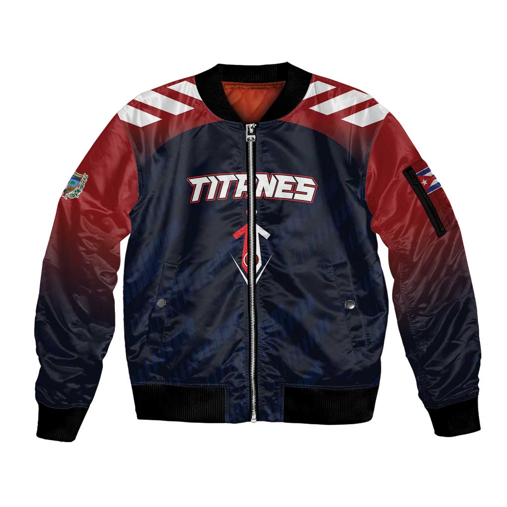 Custom Baseball Titanes Florida Sleeve Zip Bomber Jacket Puerto Rico Boys Come On