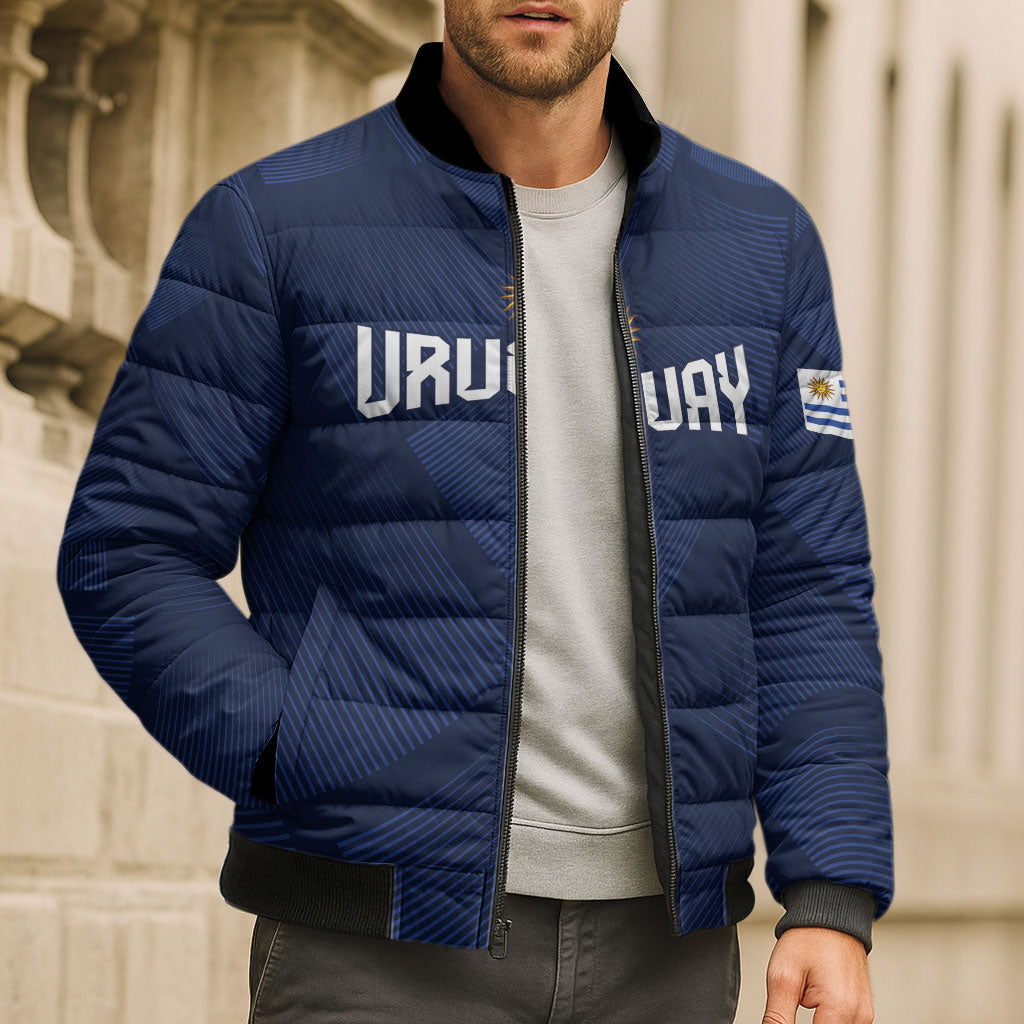 Custom Uruguay 2026 World Football Bomber Puffer Jacket La Celeste Go Up To The Sky