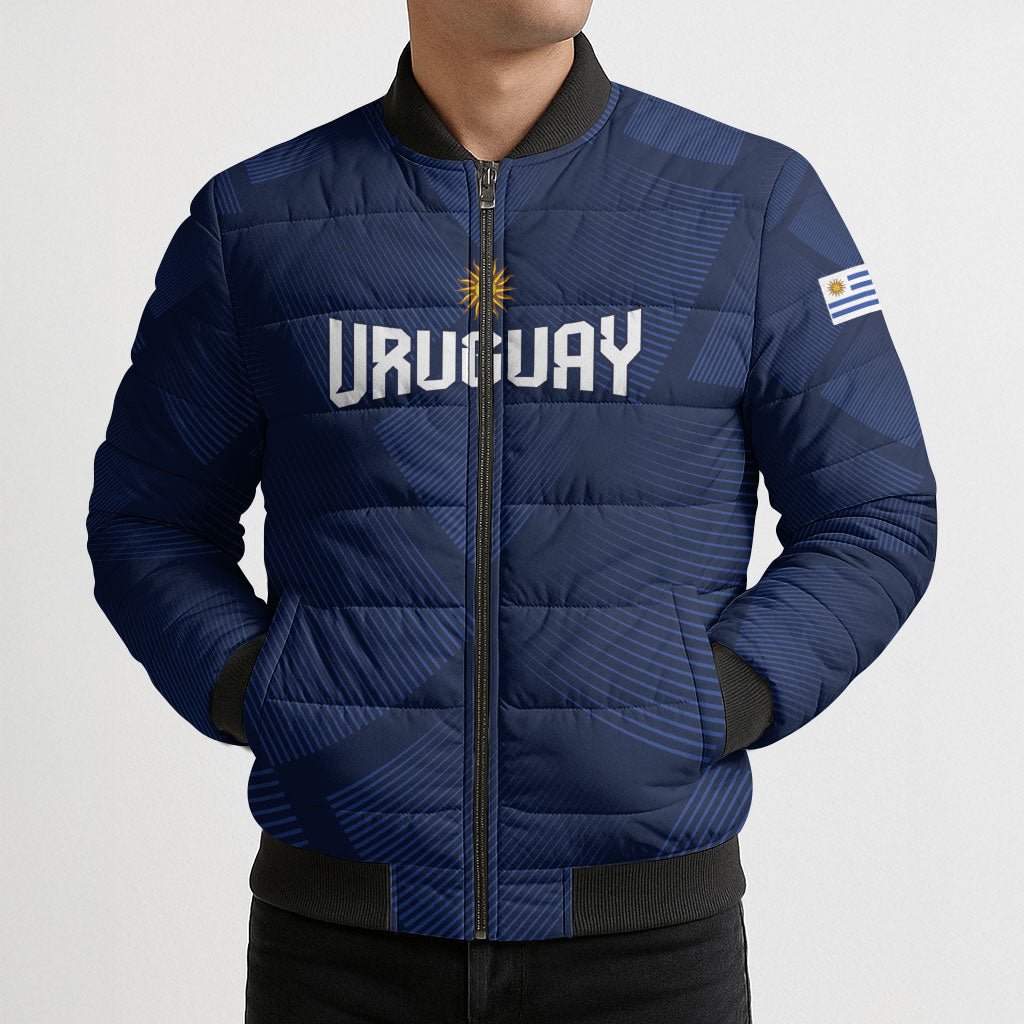 Custom Uruguay 2026 World Football Bomber Puffer Jacket La Celeste Go Up To The Sky