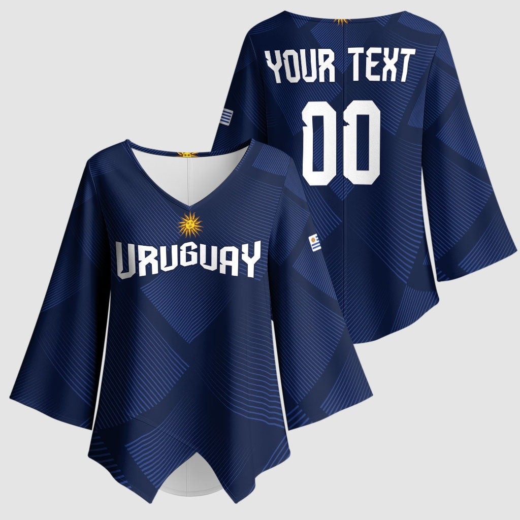 Custom Uruguay 2026 World Football Kimono Sleeve Blouse La Celeste Go Up To The Sky