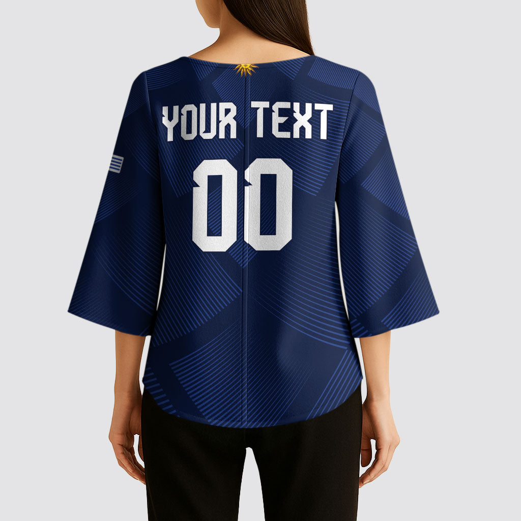 Custom Uruguay 2026 World Football Kimono Sleeve Blouse La Celeste Go Up To The Sky
