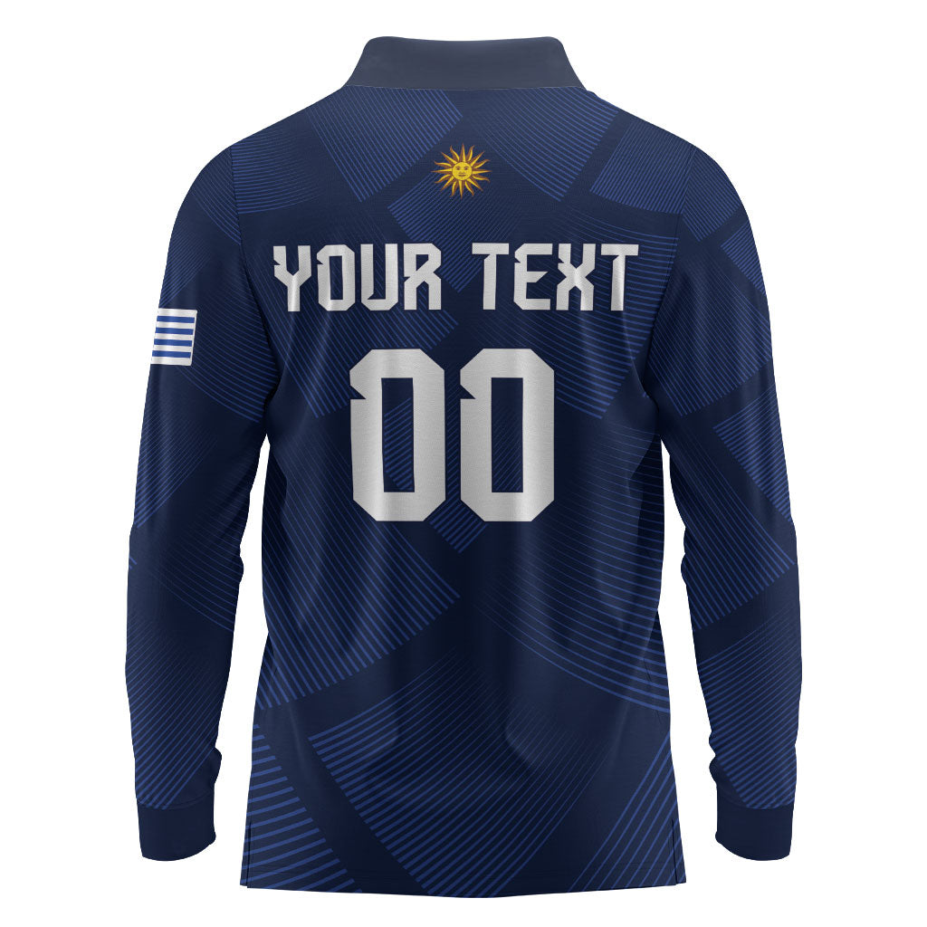Custom Uruguay 2026 World Football Long Sleeve Polo Shirt La Celeste Go Up To The Sky