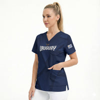 Custom Uruguay 2026 World Football Scrub Top La Celeste Go Up To The Sky