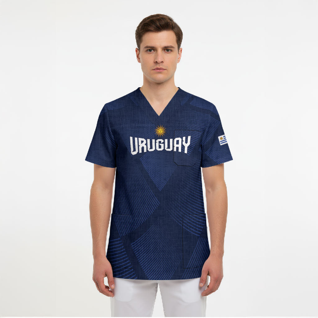 Custom Uruguay 2026 World Football Scrub Top La Celeste Go Up To The Sky