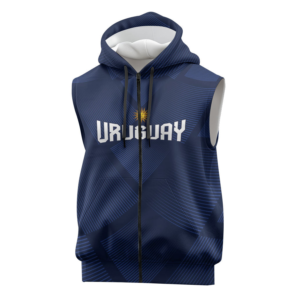 Custom Uruguay 2026 World Football Sleeveless Zip Hoodie La Celeste Go Up To The Sky