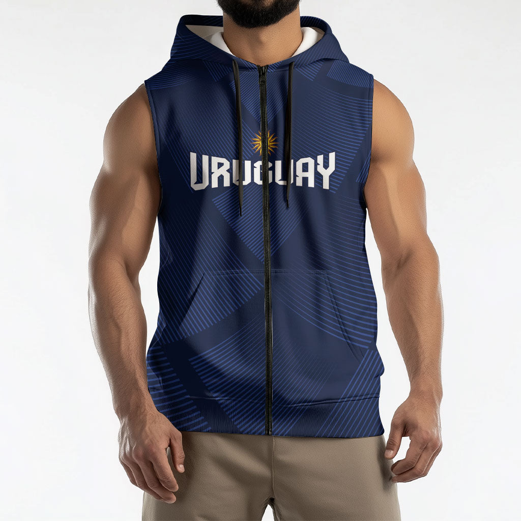 Custom Uruguay 2026 World Football Sleeveless Zip Hoodie La Celeste Go Up To The Sky
