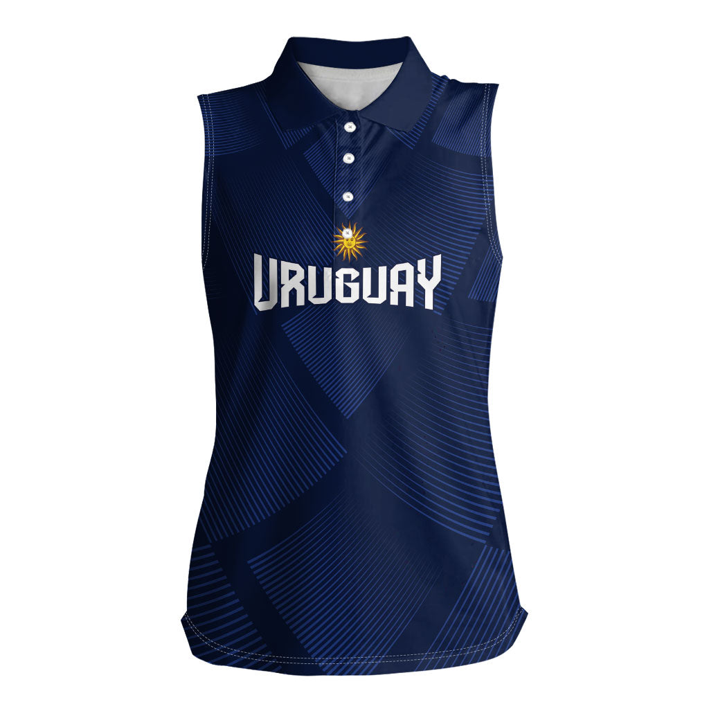 Custom Uruguay 2026 World Football Women Sleeveless Polo Shirt La Celeste Go Up To The Sky