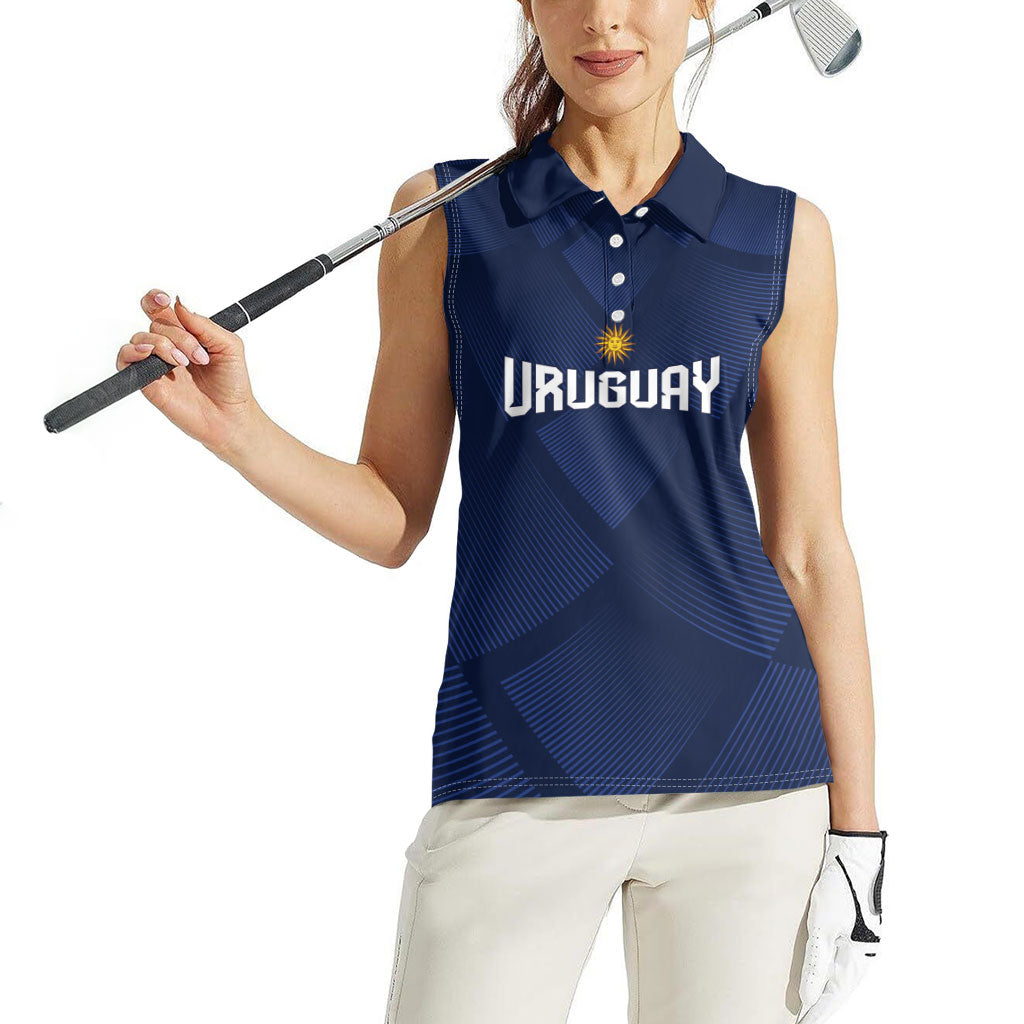 Custom Uruguay 2026 World Football Women Sleeveless Polo Shirt La Celeste Go Up To The Sky