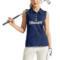 Custom Uruguay 2026 World Football Women Sleeveless Polo Shirt La Celeste Go Up To The Sky