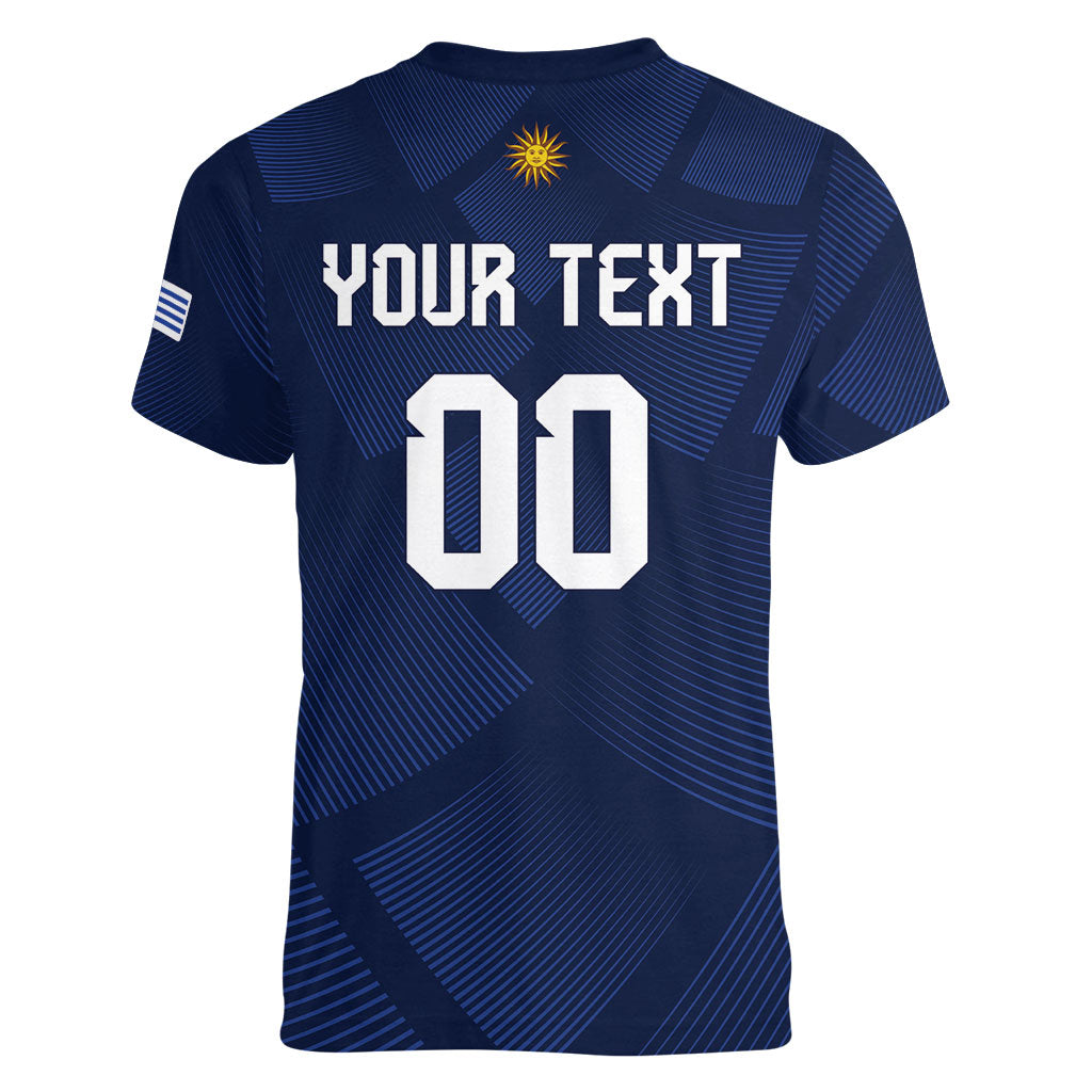 Custom Uruguay 2026 World Football Women V-Neck T-Shirt La Celeste Go Up To The Sky