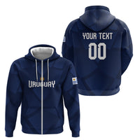 Custom Uruguay 2026 World Football Zip Hoodie La Celeste Go Up To The Sky