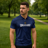 Custom Uruguay 2026 World Football Zipper Polo Shirt La Celeste Go Up To The Sky