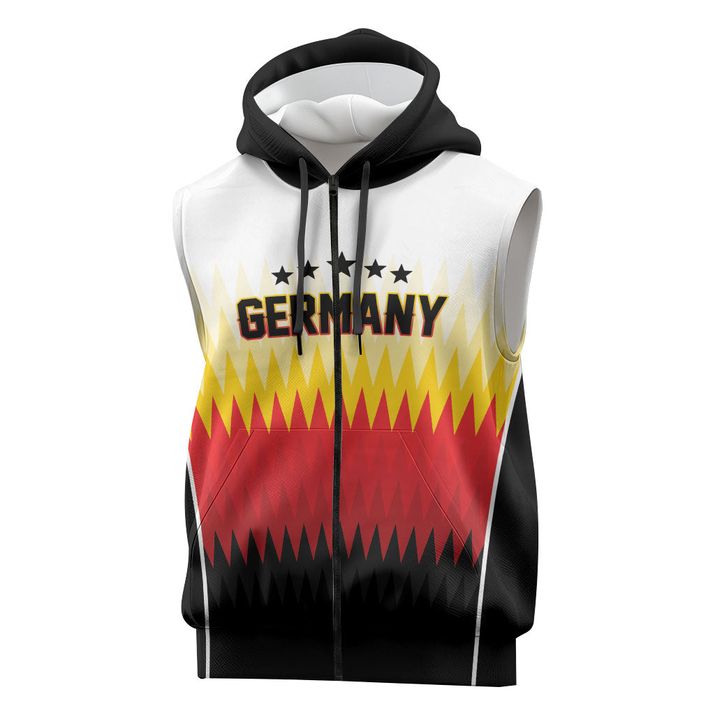 Custom Germany 2026 World Football Sleeveless Zip Hoodie Deutschland Die Mannschaft