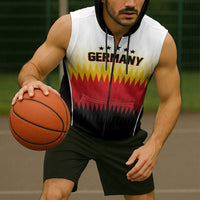 Custom Germany 2026 World Football Sleeveless Zip Hoodie Deutschland Die Mannschaft