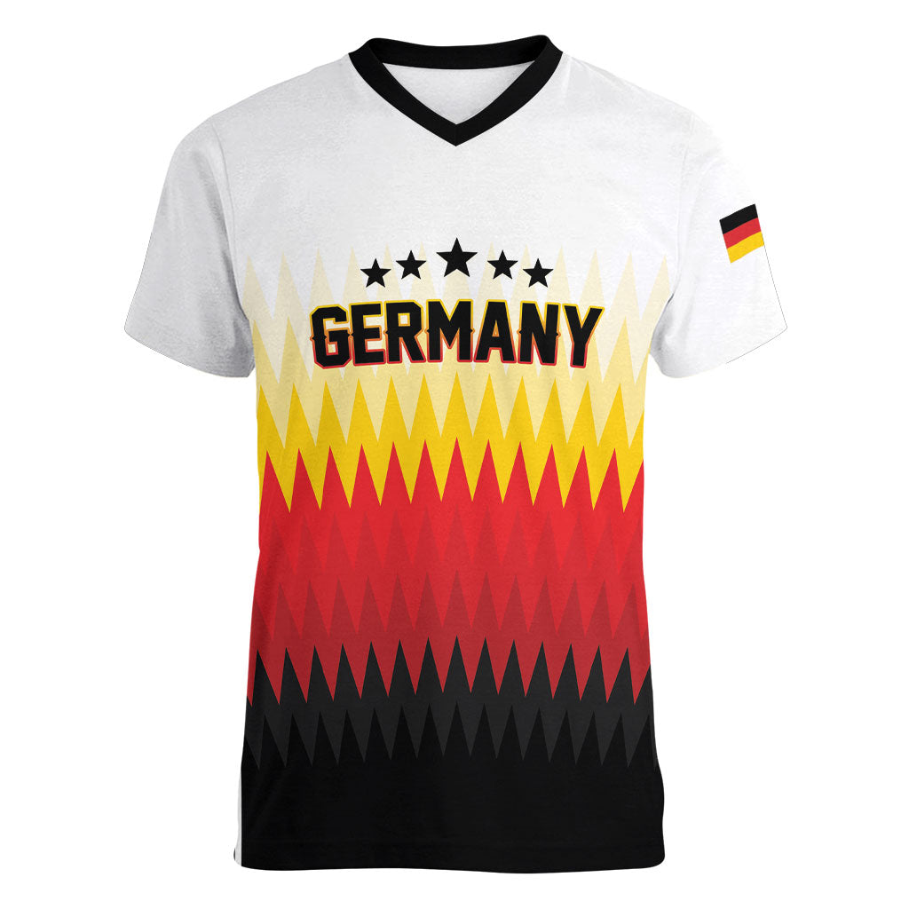 Custom Germany 2026 World Football Women V-Neck T-Shirt Deutschland Die Mannschaft