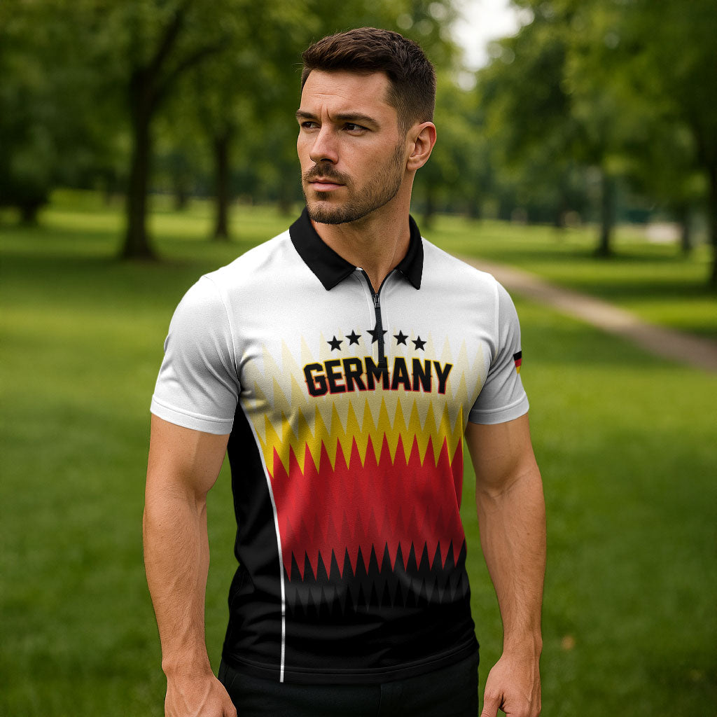 Custom Germany 2026 World Football Zipper Polo Shirt Deutschland Die Mannschaft