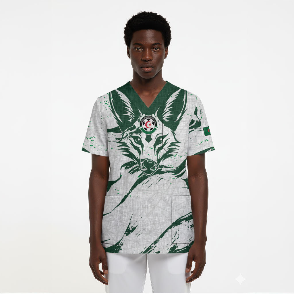 Custom Algeria 2026 World Football Scrub Top Les Fennecs Come On