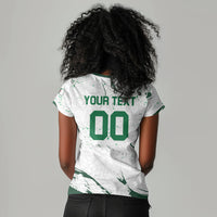 Custom Algeria 2026 World Football Women V-Neck T-Shirt Les Fennecs Come On