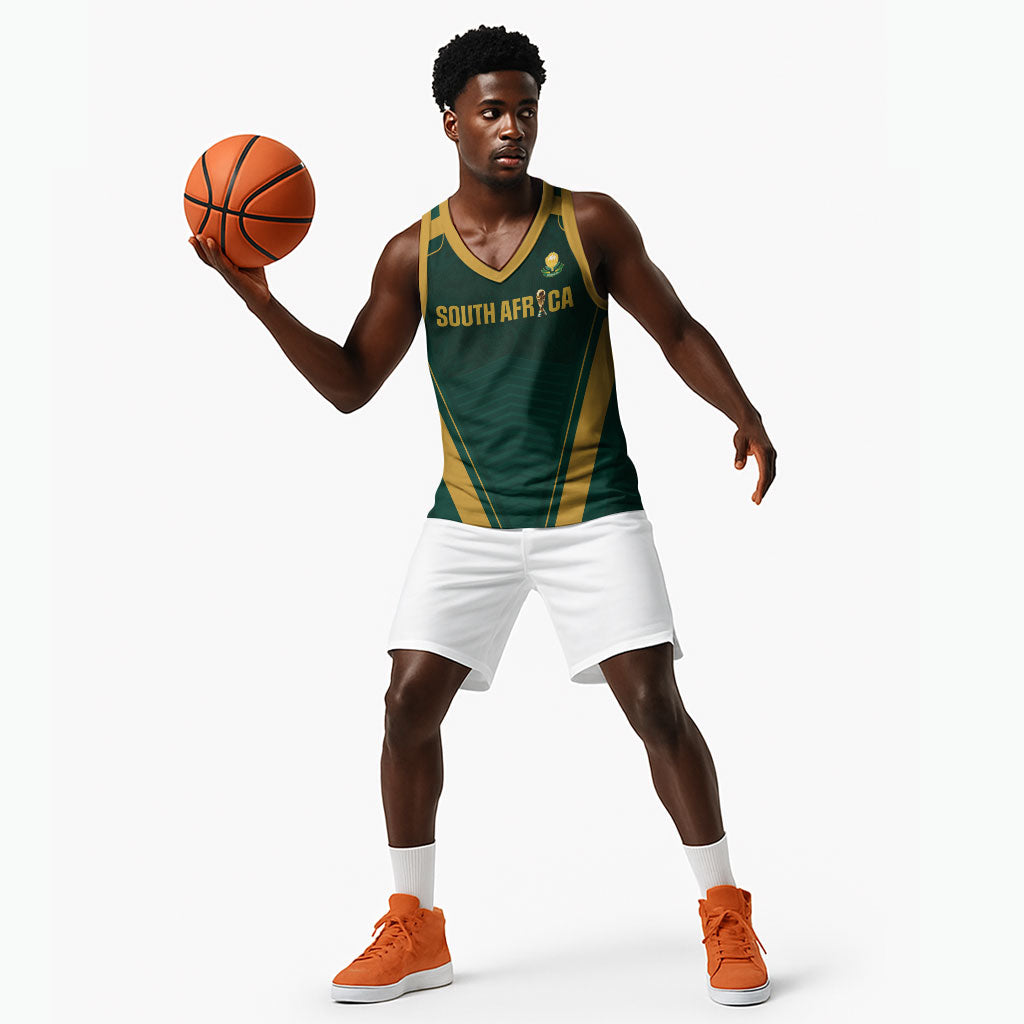 Custom South Africa 2026 World Football Basketball Jersey Bafana Bafana Woza