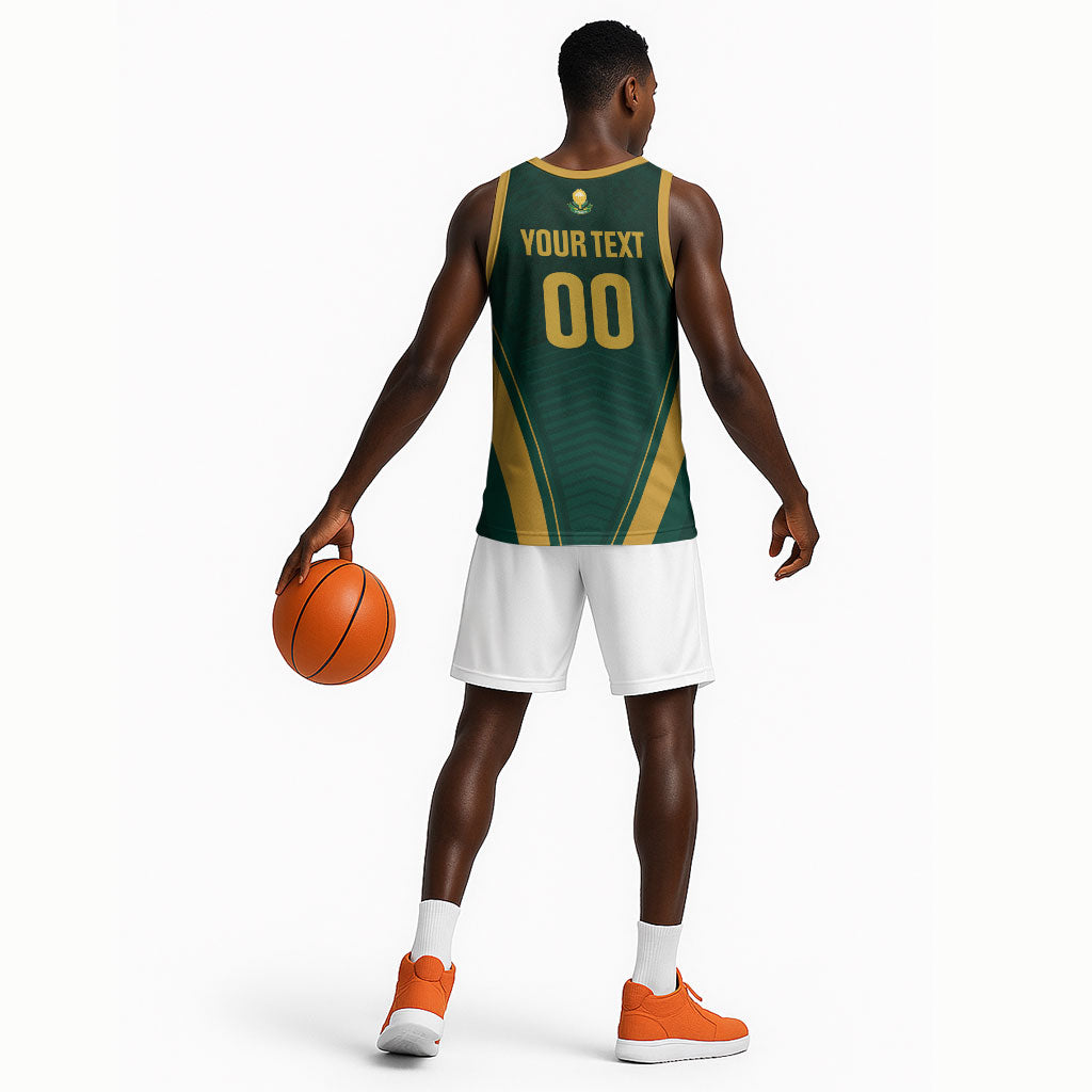 Custom South Africa 2026 World Football Basketball Jersey Bafana Bafana Woza