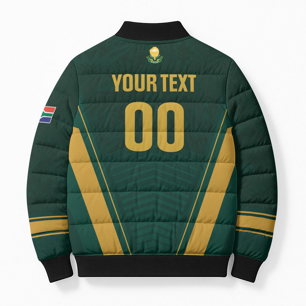 Custom South Africa 2026 World Football Bomber Puffer Jacket Bafana Bafana Woza