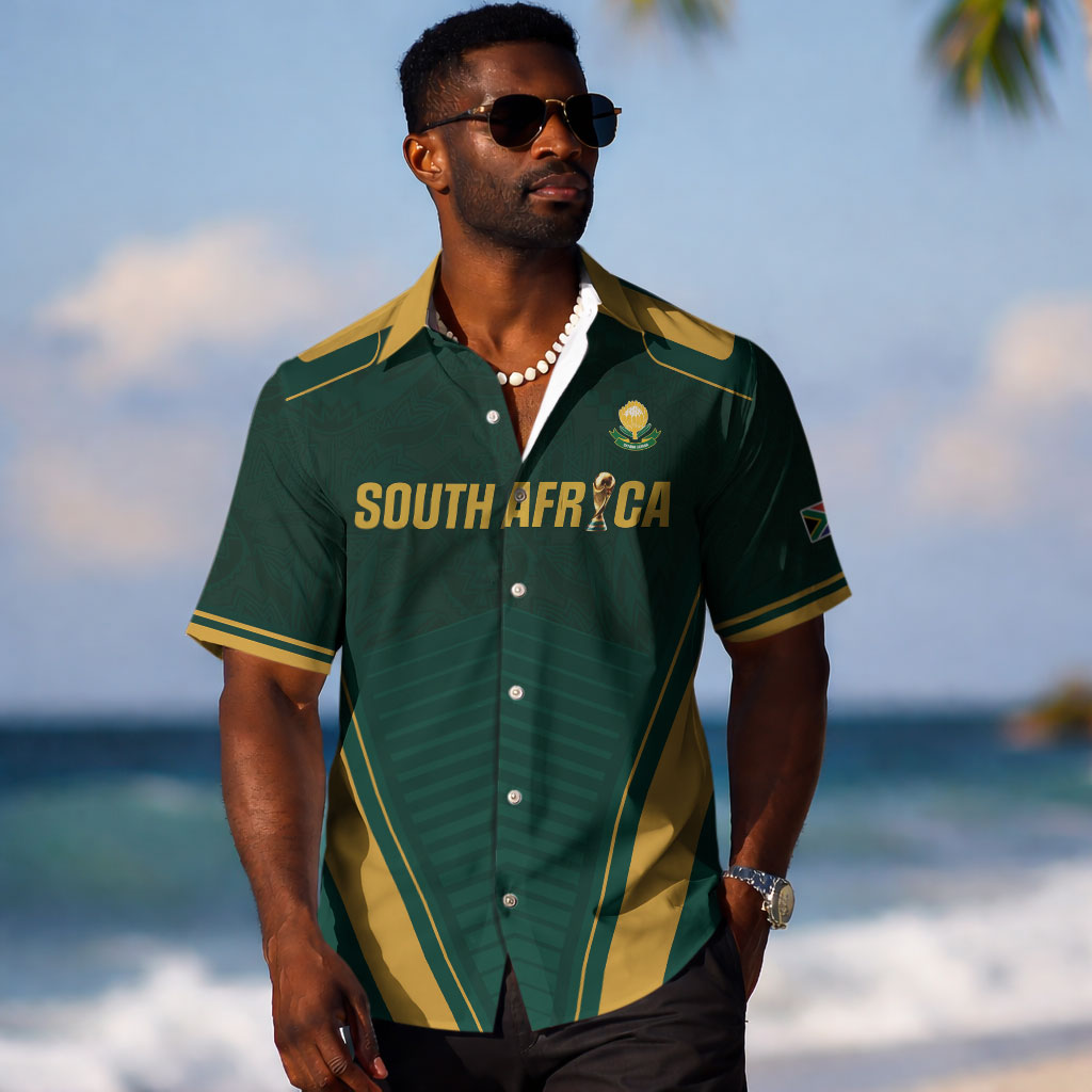 Custom South Africa 2026 World Football Hawaiian Shirt Bafana Bafana Woza LT01