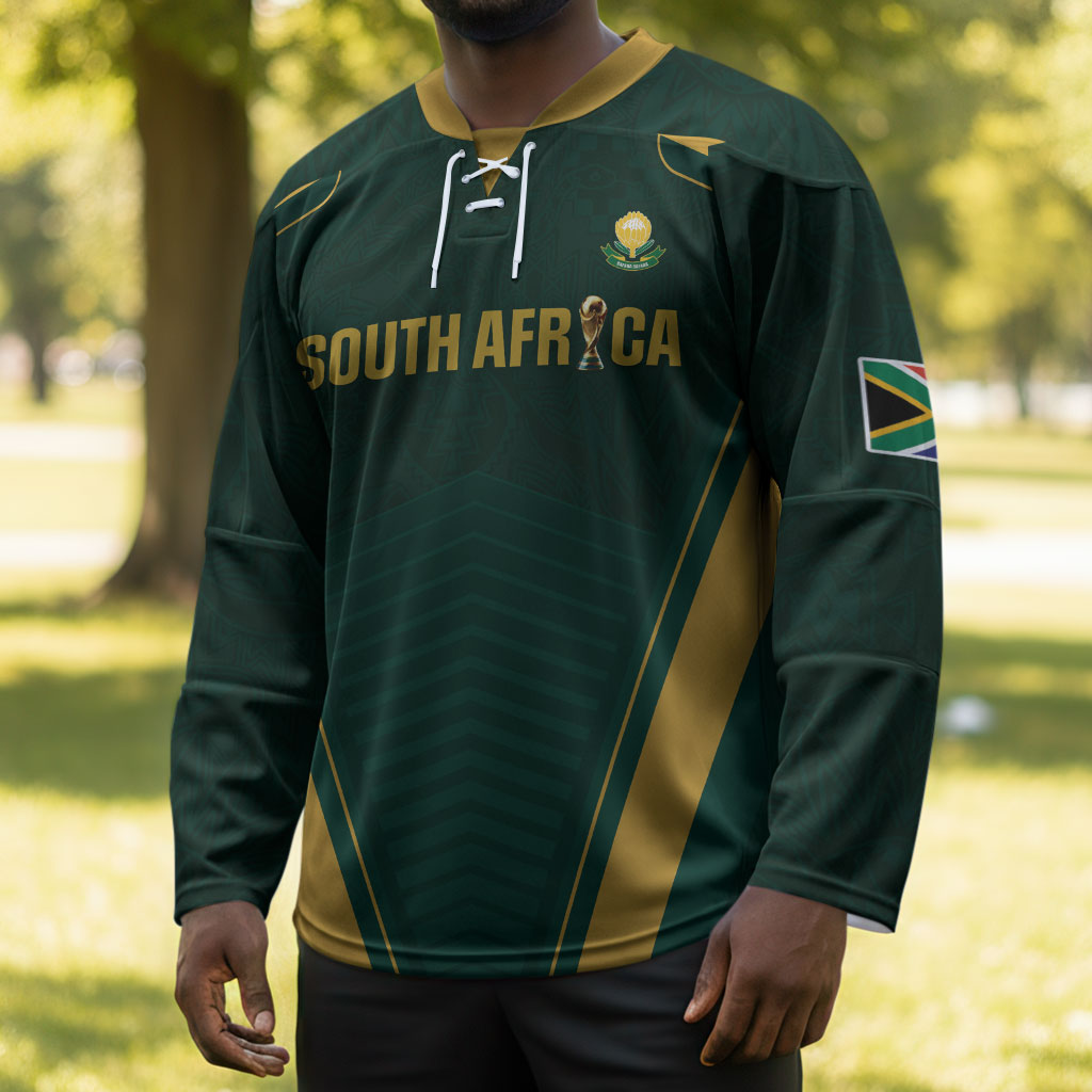 Custom South Africa 2026 World Football Hockey Jersey Bafana Bafana Woza