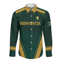 Custom South Africa 2026 World Football Long Sleeve Button Shirt Bafana Bafana Woza