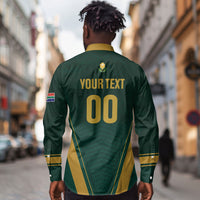 Custom South Africa 2026 World Football Long Sleeve Button Shirt Bafana Bafana Woza