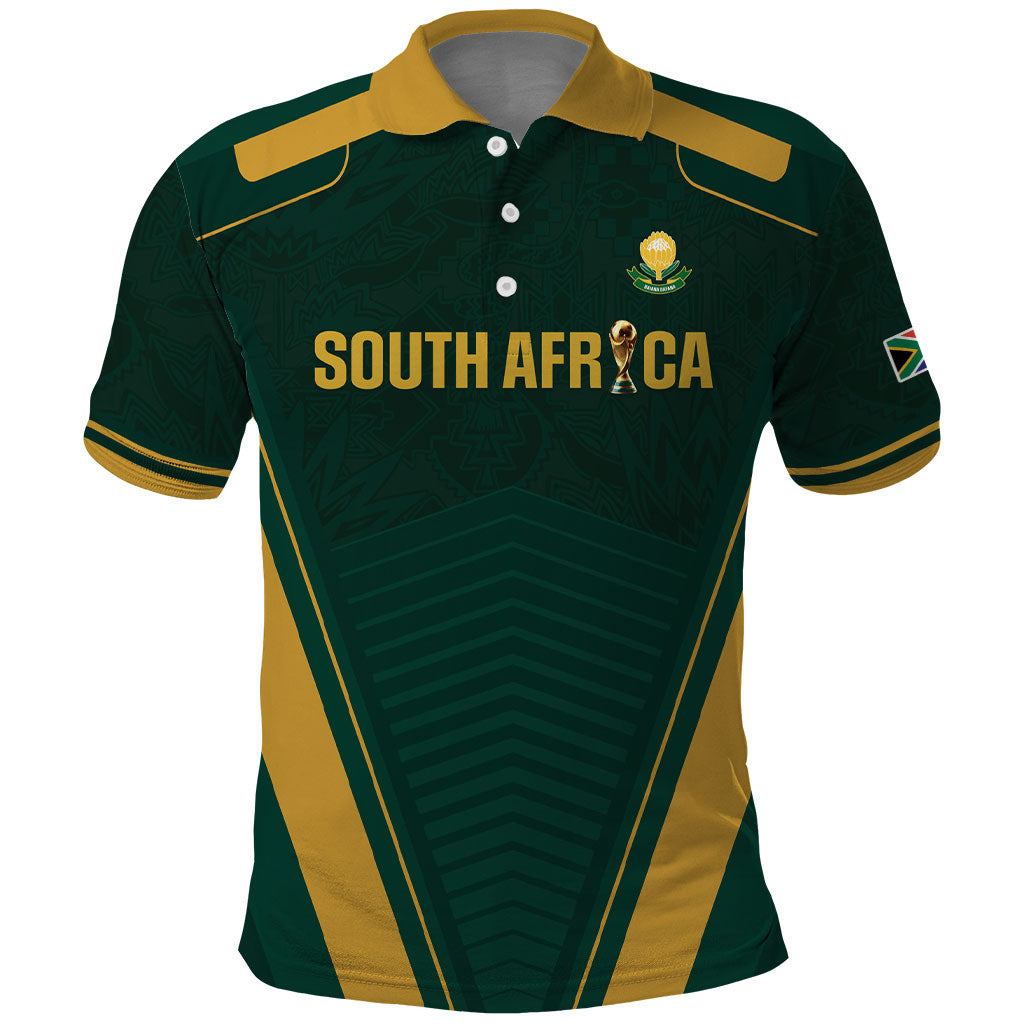 Custom South Africa 2026 World Football Polo Shirt Bafana Bafana Woza