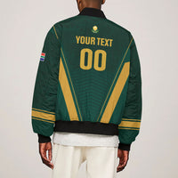 Custom South Africa 2026 World Football Sleeve Zip Bomber Jacket Bafana Bafana Woza