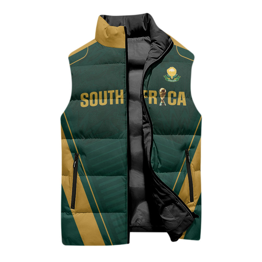 Custom South Africa 2026 World Football Sleeveless Puffer Jacket Bafana Bafana Woza