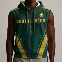 Custom South Africa 2026 World Football Sleeveless Zip Hoodie Bafana Bafana Woza